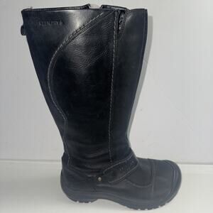 Keen Boots Womens Kaci Size 9 Black Tall Waterproof Leather KEEN.DRY Zip Toe Cap